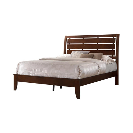 Serenity Full Panel Bed with Cut-out Headboard Rich Merlot - 201971F - Luna Furniture