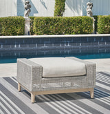 Seton Creek Gray Outdoor Ottoman with Cushion from Ashley - Luna Furniture