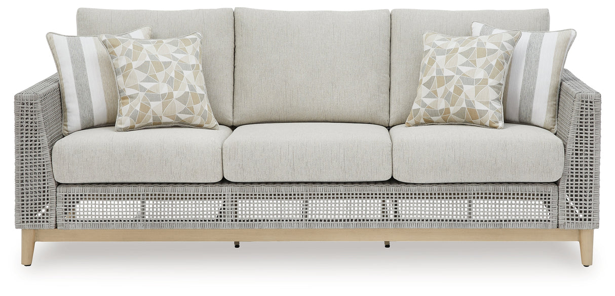 Seton Creek Gray Outdoor Sofa with Cushion - P798-838 - Luna Furniture