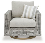 Seton Creek Gray Outdoor Swivel Lounge with Cushion - P798-821 - Luna Furniture