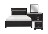 SH2216BK-4 NIGHT STAND, MELAMINE & ACRYLIC, BLACK FINISH - Luna Furniture