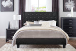 SH283PBLK-1 QUEEN PU LEATHER PLATFORM BED