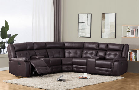 SH3212BRW* (3)SECTIONAL, BROWN FINISH - Luna Furniture