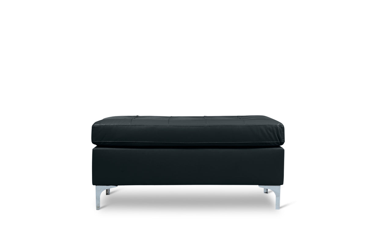 SH8378BLK-4 OTTOMAN W/BLACK PU - Luna Furniture