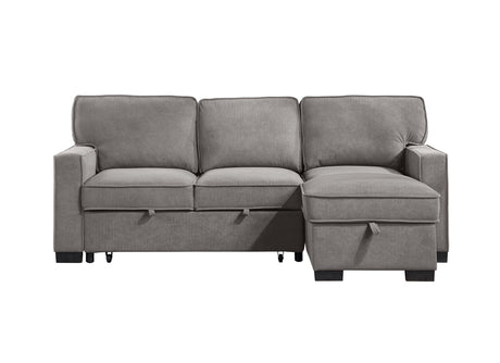 SH8891GRY* (2)2PC SECTIONAL W/ PULL-OUT BED & LAF CHAISE WITH STORAGE - Luna Furniture