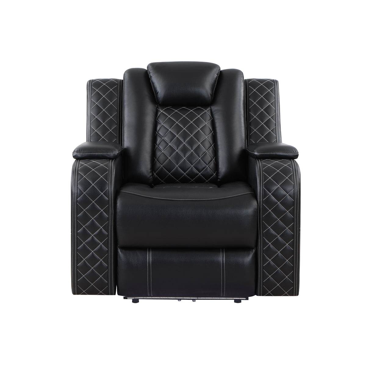 Radiant Black Power Reclining Chair, Power Headrests, Led Light from Homelegance - Luna Furniture