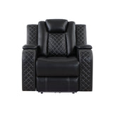 Radiant Black Power Reclining Chair, Power Headrests, Led Light from Homelegance - Luna Furniture
