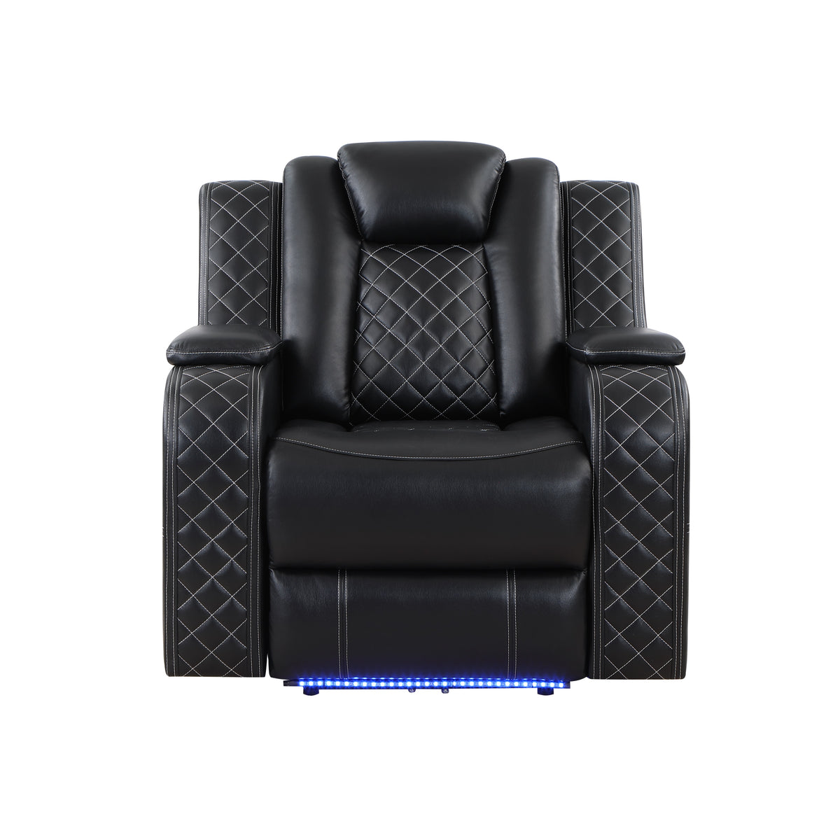 Radiant Black Power Reclining Chair, Power Headrests, Led Light from Homelegance - Luna Furniture