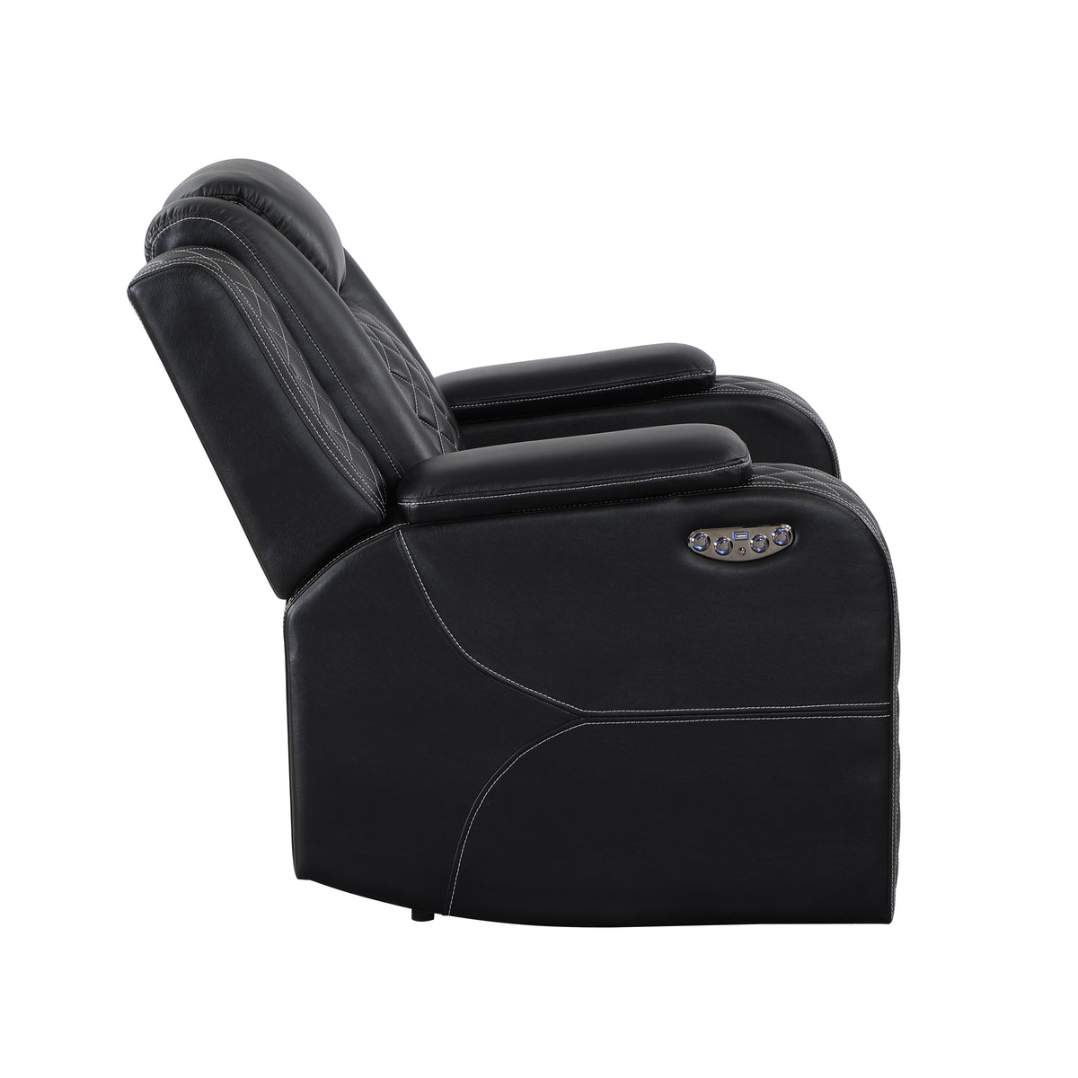 Radiant Black Power Reclining Chair, Power Headrests, Led Light from Homelegance - Luna Furniture