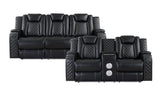 Radiant Black 2-Piece Power Double Reclining Set from Homelegance - Luna Furniture