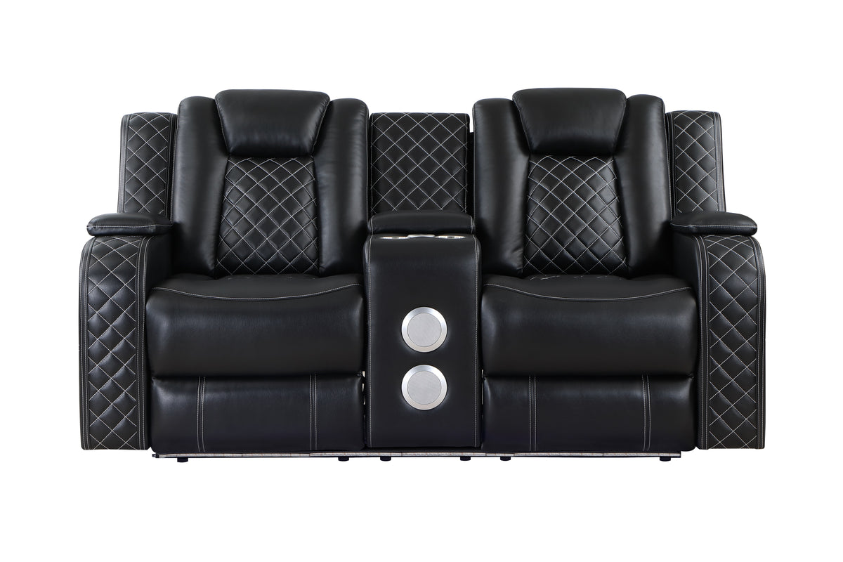 Radiant Black 2-Piece Power Double Reclining Set from Homelegance - Luna Furniture