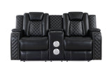 Radiant Black 2-Piece Power Double Reclining Set from Homelegance - Luna Furniture