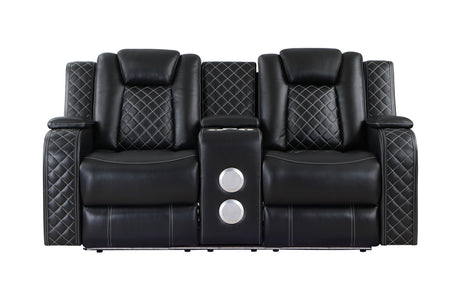Radiant Black 2-Piece Power Double Reclining Set from Homelegance - Luna Furniture