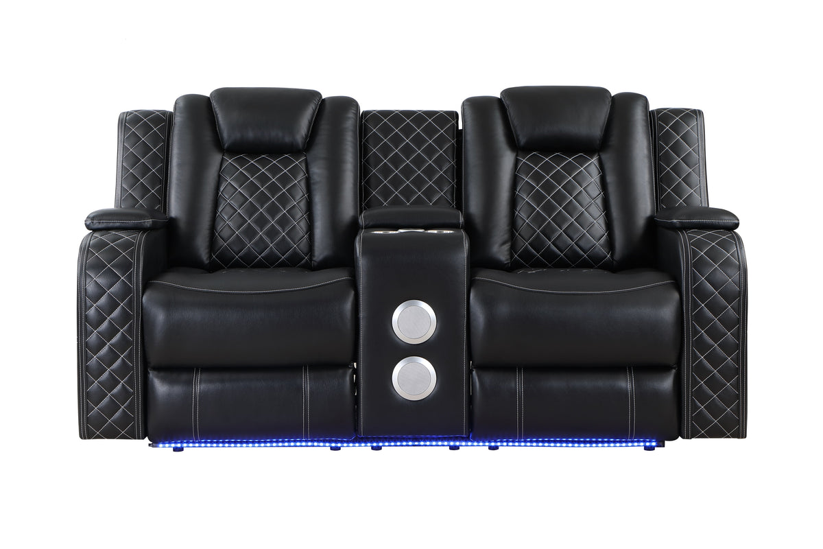 Radiant Black 2-Piece Power Double Reclining Set from Homelegance - Luna Furniture