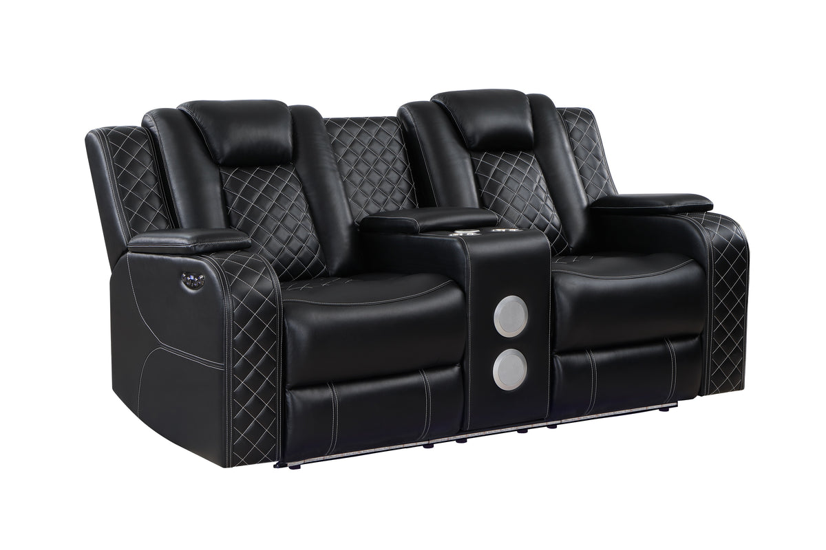 Radiant Black 2-Piece Power Double Reclining Set from Homelegance - Luna Furniture