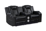 Radiant Black 2-Piece Power Double Reclining Set from Homelegance - Luna Furniture