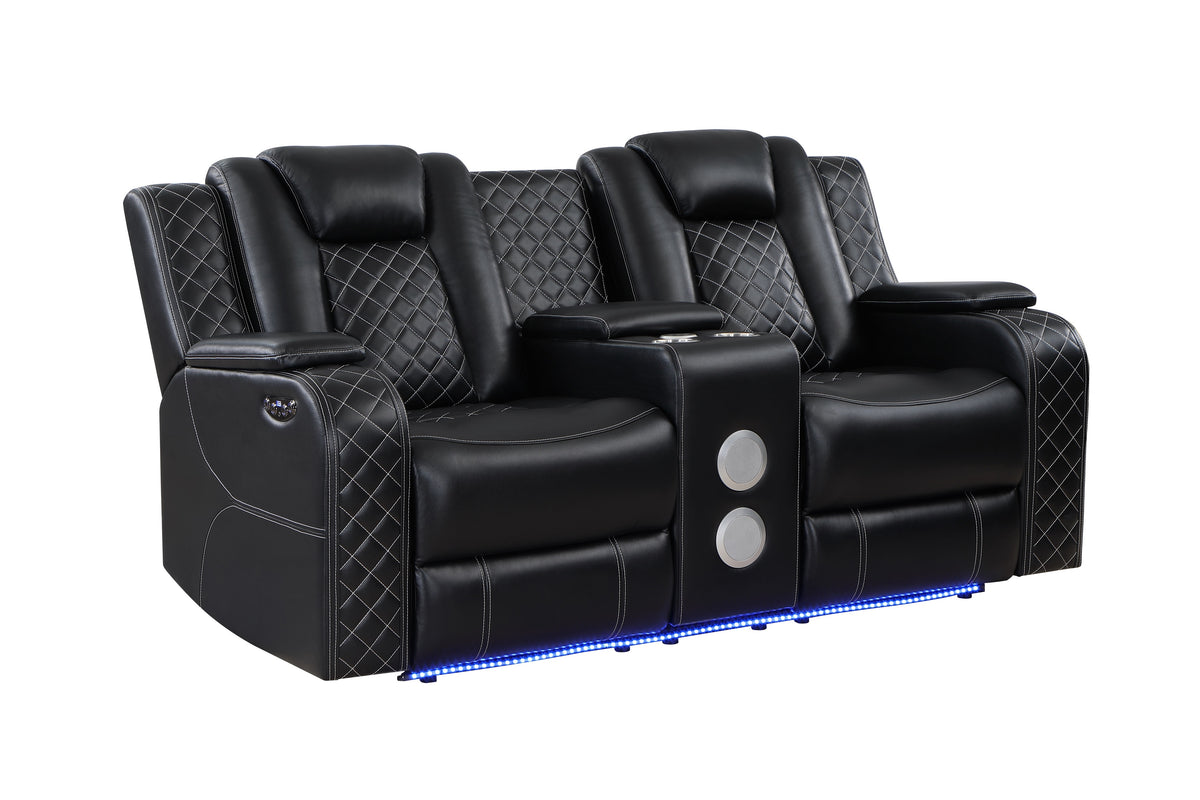 Radiant Black 2-Piece Power Double Reclining Set from Homelegance - Luna Furniture