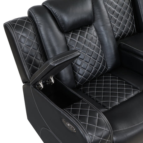 Radiant Black 2-Piece Power Double Reclining Set from Homelegance - Luna Furniture