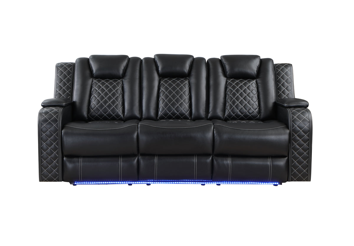 Radiant Black 2-Piece Power Double Reclining Set from Homelegance - Luna Furniture