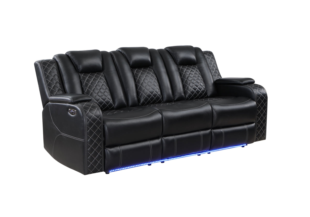 Radiant Black 2-Piece Power Double Reclining Set from Homelegance - Luna Furniture