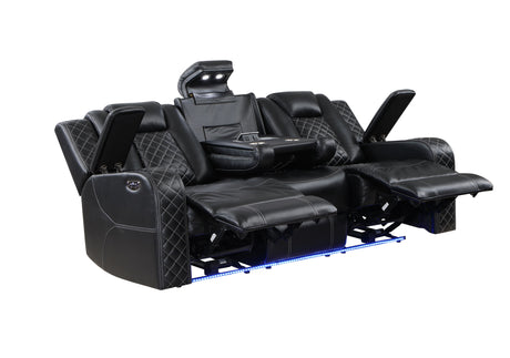 Radiant Black 2-Piece Power Double Reclining Set from Homelegance - Luna Furniture