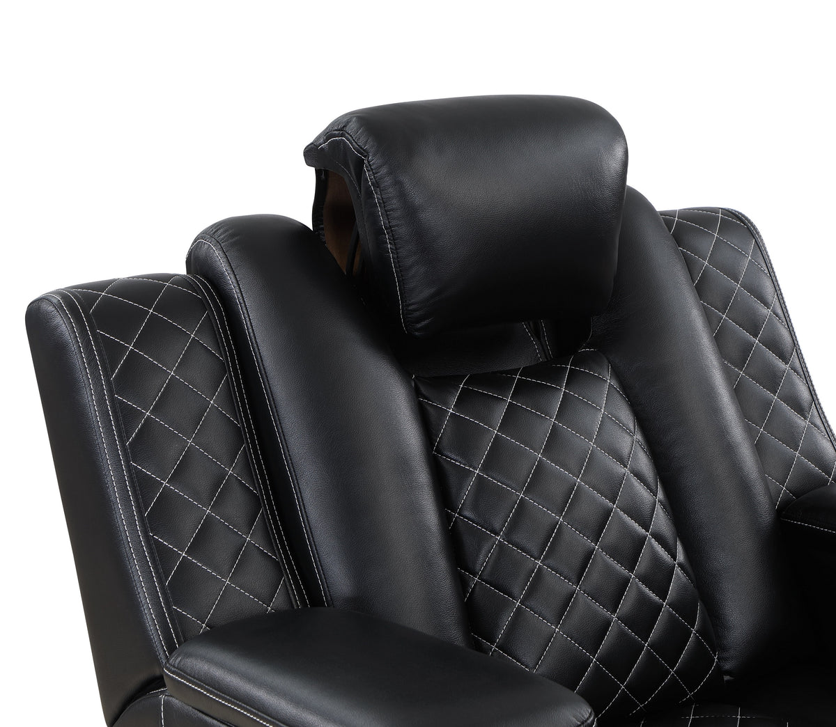 SH8895BLK-3 PW D. RECLN SOFA, PW HEADRESTS, LED LIGHT/SPEAKERS from Homelegance - Luna Furniture