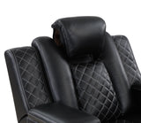 SH8895BLK-3 PW D. RECLN SOFA, PW HEADRESTS, LED LIGHT/SPEAKERS from Homelegance - Luna Furniture