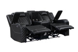 SH8895BLK-3 PW D. RECLN SOFA, PW HEADRESTS, LED LIGHT/SPEAKERS from Homelegance - Luna Furniture