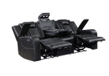 SH8895BLK-3 PW D. RECLN SOFA, PW HEADRESTS, LED LIGHT/SPEAKERS from Homelegance - Luna Furniture