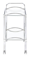 Shadix 2-tier Serving Cart with Glass Top Chrome and Clear - 910077 - Luna Furniture