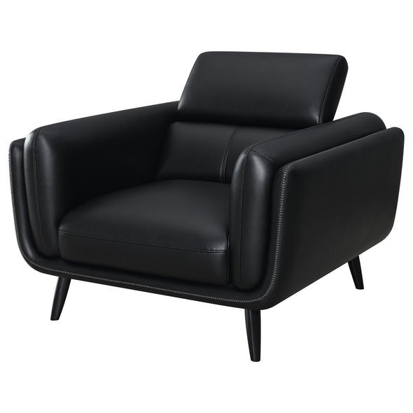 Shania Track Arms Chair with Tapered Legs Black - 509923 - Luna Furniture