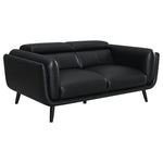 Shania Track Arms Loveseat with Tapered Legs Black - 509922 - Luna Furniture