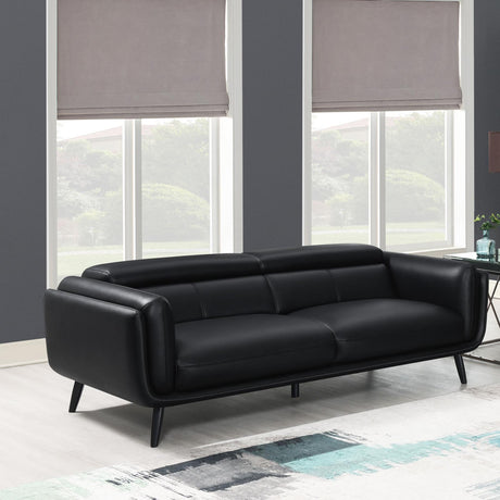 Shania Track Arms Sofa with Tapered Legs Black - 509921 - Luna Furniture