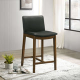 Sharmon Mid-Century Modern 25.2'' Counter Stool in Black PU Leather - AFC01936 - Luna Furniture