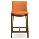 Sharmon Mid-Century Modern 25.2'' Counter Stool in Burnt Orange Velvet - AFC01937 - Luna Furniture