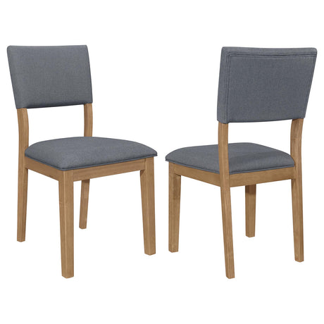 Sharon Open Back Padded Upholstered Dining Side Chair Blue and Brown (Set of 2) - 104172 - Luna Furniture