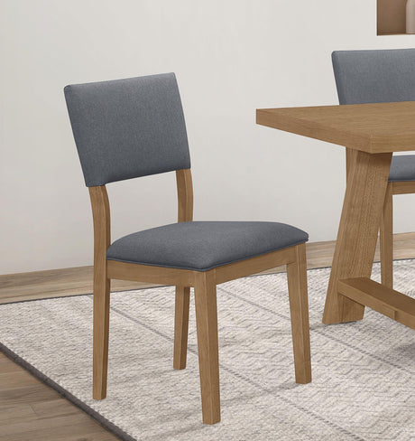 Sharon Open Back Padded Upholstered Dining Side Chair Blue and Brown (Set of 2) - 104172 - Luna Furniture