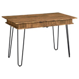Sheeran Rustic Amber Writing Desk with 4 Hidden Storages from Coaster - Luna Furniture