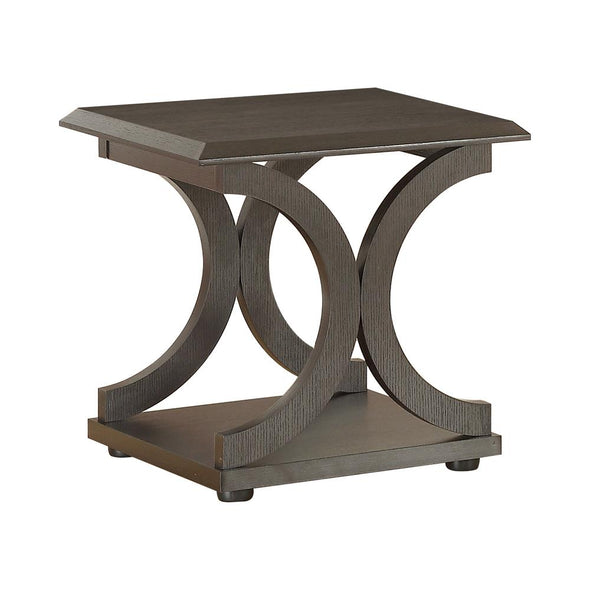 Shelly C-shaped Base End Table Cappuccino - 703147 - Luna Furniture