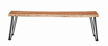 Sherman Natural Acacia and Matte Black Bench from Coaster - Luna Furniture