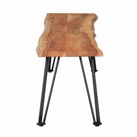 Sherman Natural Acacia and Matte Black Bench from Coaster - Luna Furniture