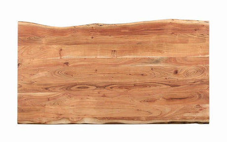 Sherman Natural Acacia and Matte Black Rectangular Dining Table from Coaster - Luna Furniture