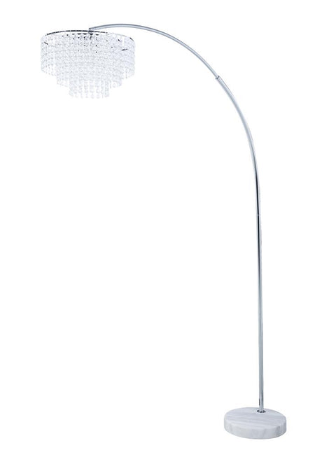 Shirley Chrome and Crystal Marble Base Floor Lamp from Coaster - Luna Furniture
