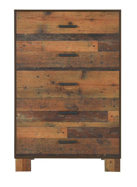 Sidney 5-drawer Chest Rustic Pine - 223145 - Luna Furniture