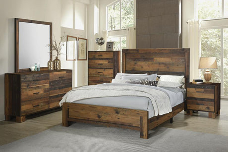 Sidney Queen Panel Bed Rustic Pine - 223141Q - Luna Furniture