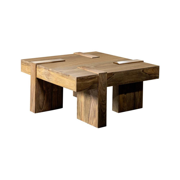 Skeet Wooden Square Coffee Table Natural Sheesham - 724138 - Luna Furniture