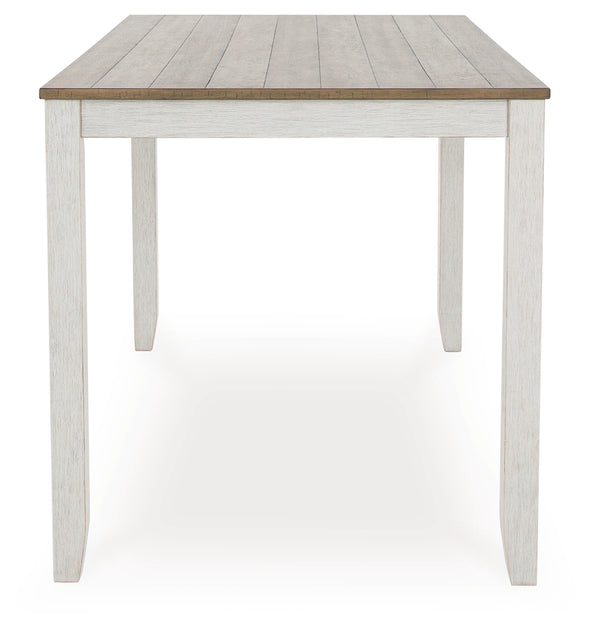 Skempton White/Light 7-Piece Brown Counter Height Set - D394-423 - Luna Furniture