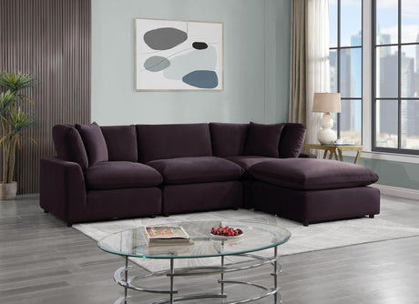 SKY Plum Velvet Modular Sectional - SKY Plum - Luna Furniture