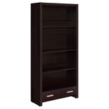 Skylar Cappuccino 5-Shelf Bookcase with Storage Drawer from Coaster - Luna Furniture