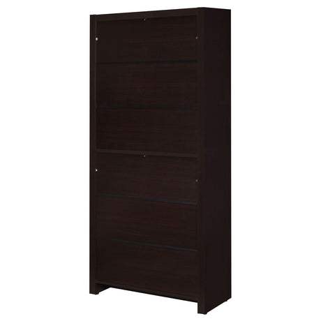 Skylar Cappuccino 5-Shelf Bookcase with Storage Drawer from Coaster - Luna Furniture